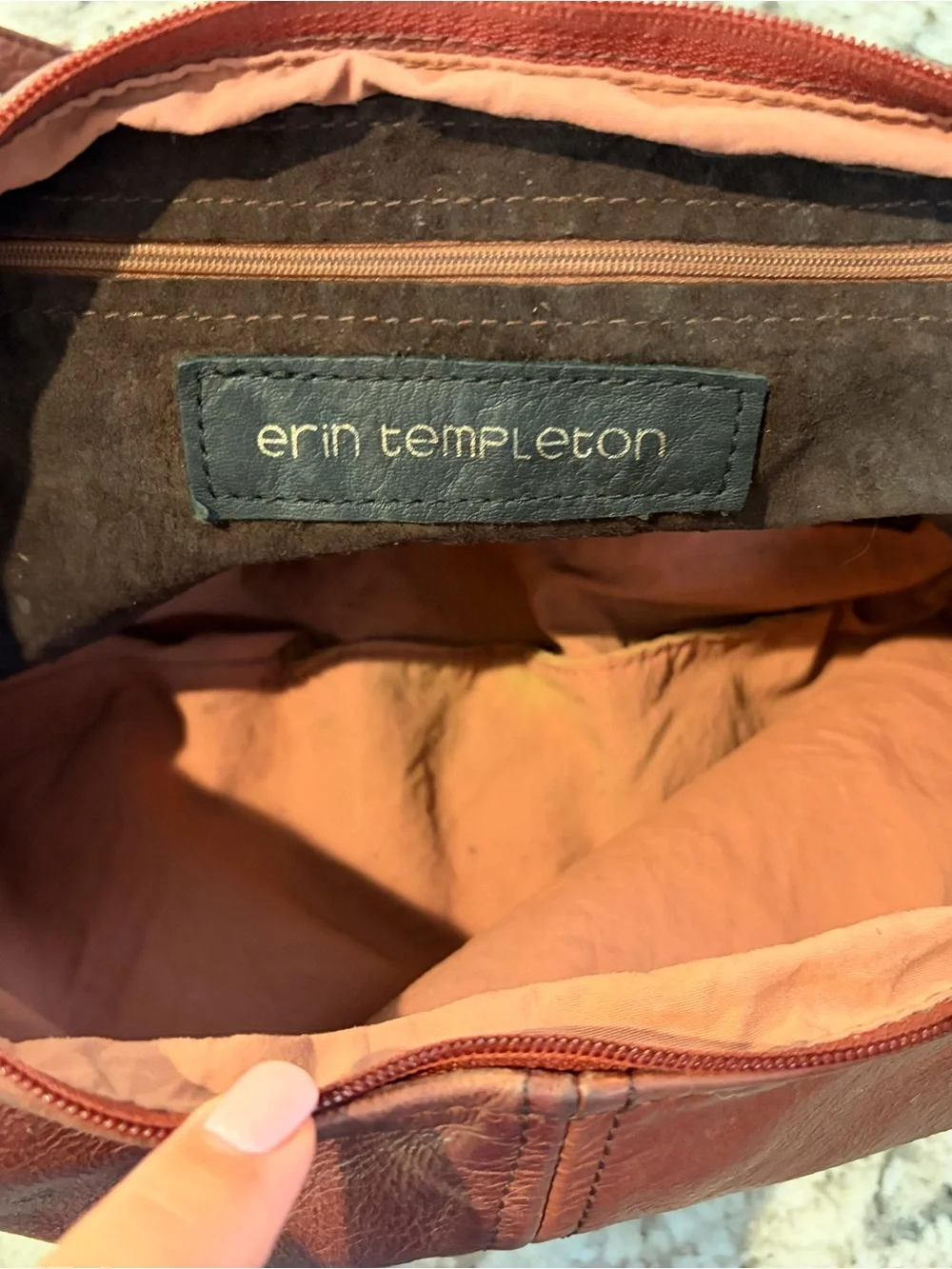 Classic Leather Hobo Bag in Maroon Brown